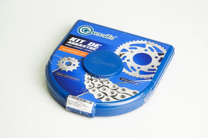 KIT CAJA CADENA - XTZ 125 4 HUECOS (PT50C-PD15C-428H-132-C) DORADA CASSARELLA