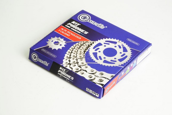 KIT CAJA CADENA - AKT TTX 180 HUECOS (PT40C-PD13C-520-H-110-C) NIQUELADA CASSARELLA