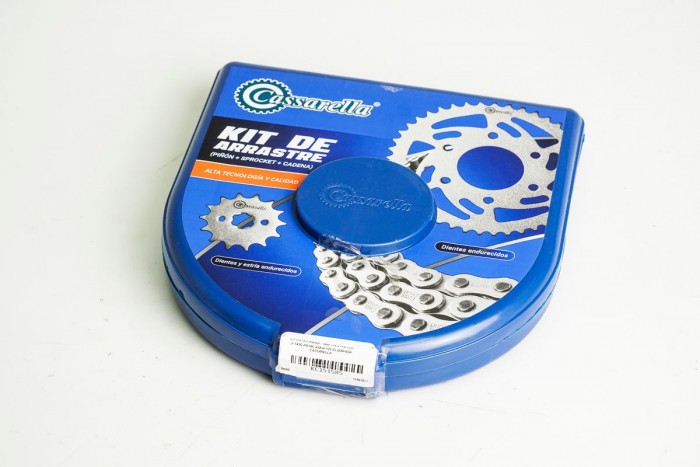 KIT CAJA CADENA - YBR 125 4 HUECOS (PT43C-PD14C-428-H-132-C) DORADA CASSARELLA