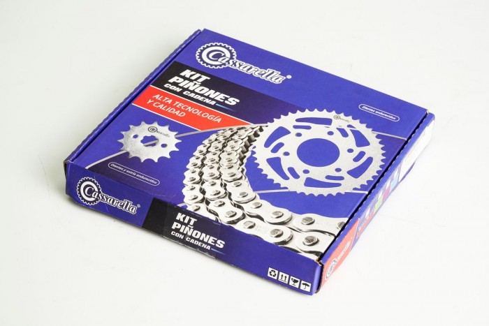 KIT CAJA CADENA - YBR 125 4 HUECOS (PT43C-PD13C-428H-120-C) DORADA CASSARELLA