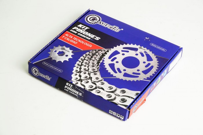KIT CAJA CADENA - DUKE 200 6 HUECOS (PT45C-PD14C-520-H-120-C) NIQUELADA CASSARELLA