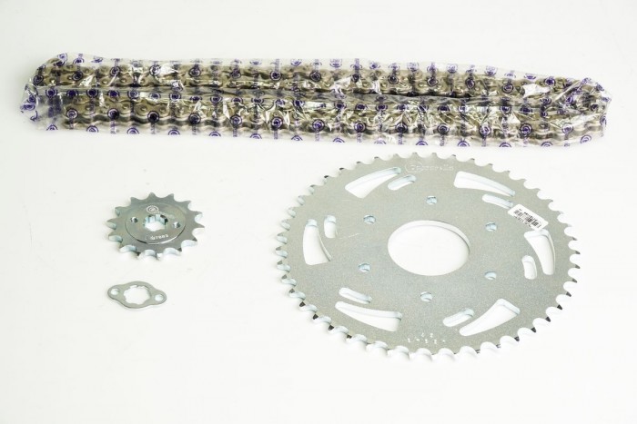 KIT CAJA CADENA - DUKE 200 6 HUECOS (PT45C-PD14C-520-H-120-C) NIQUELADA CASSARELLA