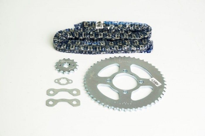 KIT CAJA CADENA - XTZ 125 4 HUECOS (PT50C-PD14C-428-H-132-C) NIQUELADA CASSARELLA