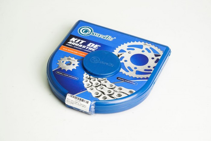 KIT CAJA CADENA - XTZ 125 4 HUECOS (PT50C-PD14C-428-H-132-C) DORADA CASSARELLA