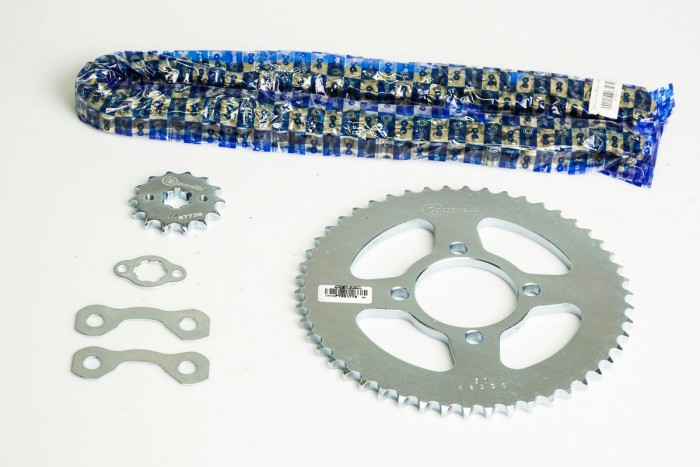 KIT CAJA CADENA - XTZ 125 4 HUECOS (PT50C-PD14C-428-H-132-C) DORADA CASSARELLA