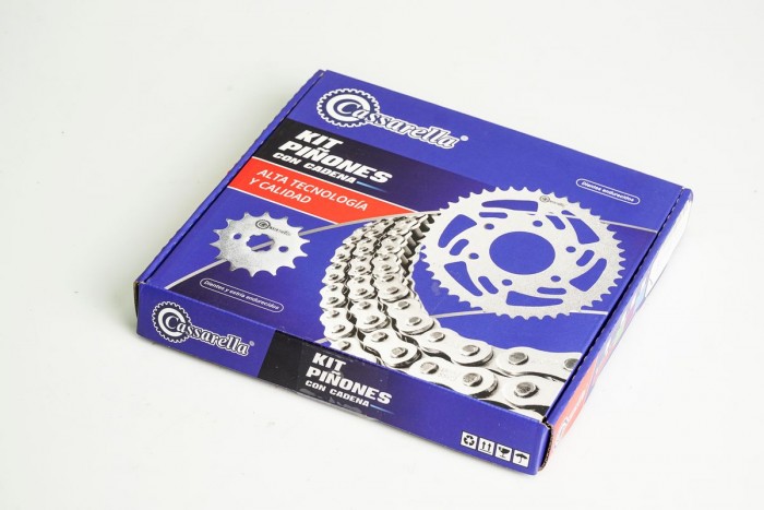 KIT CAJA CADENA - AKT 235 6 HUECOS (PT39C-PD14C-520-H-120-C) DORADA CASSARELLA