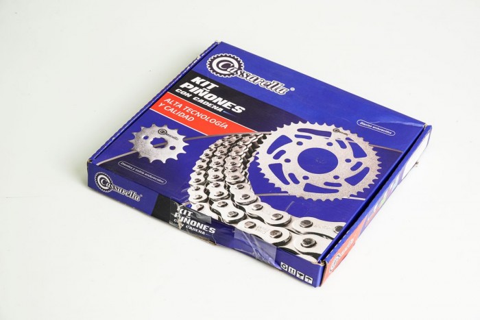 KIT CAJA CADENA - NINJA 250/300 6 HUECOS (PT45C-PD14C-520-H-132-C) DORADA CASSARELLA