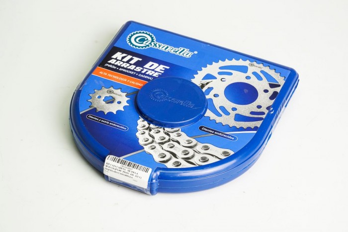 KIT CAJA CADENA - XR 150 L 6 HUECOS (PT49C-PD15C-428--132-C) NIQUELADA CASSARELLA