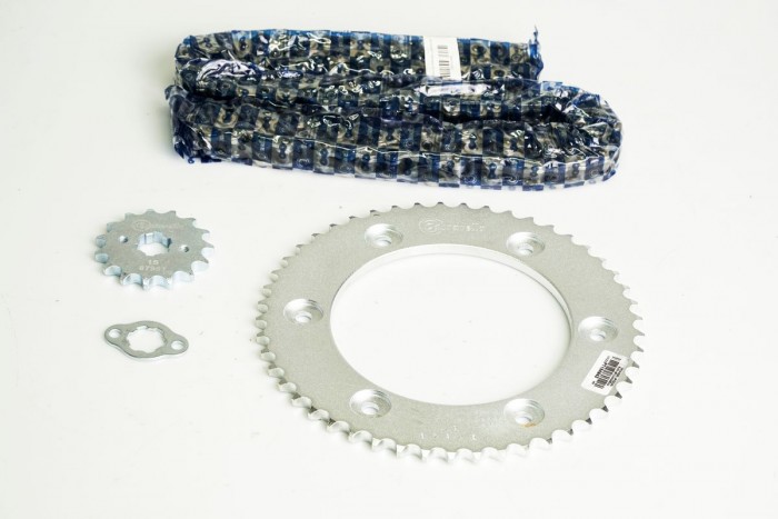 KIT CAJA CADENA - XR 150 L 6 HUECOS (PT49C-PD15C-428--132-C) NIQUELADA CASSARELLA