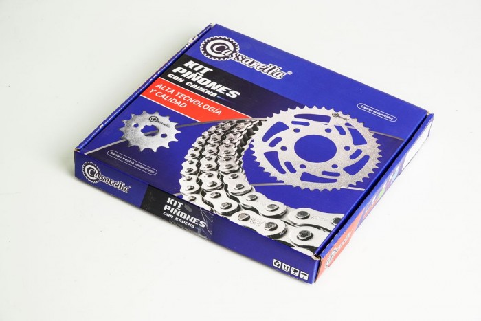 KIT CAJA CADENA - APACHE 200  4 HUECOS (PT45C-PD13C-520-H-120-C) DORADA CASSARELLA