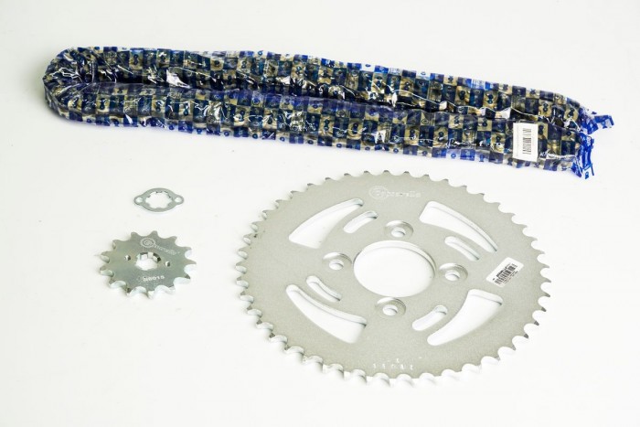 KIT CAJA CADENA - APACHE 200  4 HUECOS (PT45C-PD13C-520-H-120-C) DORADA CASSARELLA