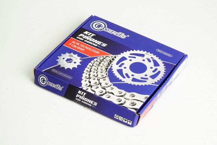 KIT CAJA CADENA - GN 125 4 HUECOS (PT50C-PD14C-428-H-132-C) DORADA CASSARELLA