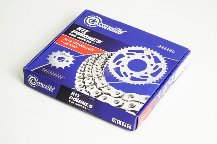 KIT CAJA CADENA - CB1 PRO 125 4 HUECOS (PT44C - PD14C - 428 - H - 122C) CASSARELLA DORADA