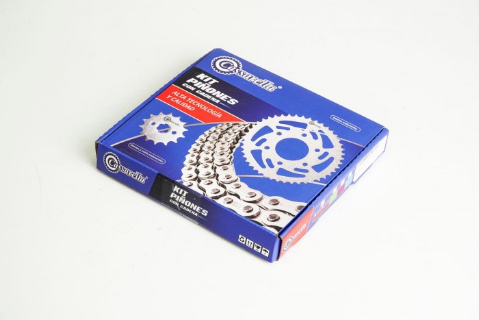 KIT CAJA CADENA - PULSAR NS 200 6 HUECOS (PT39C-PD14C-520-H-112 -C) NIQUELADA CASSARELLA