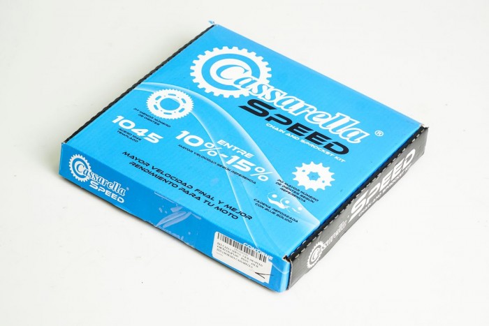 KIT CAJA CADENA - CB R 190 SPEED 4 HUECOS (PT43C - PD15C - 428-H-132C) DORADA CASSARELLA