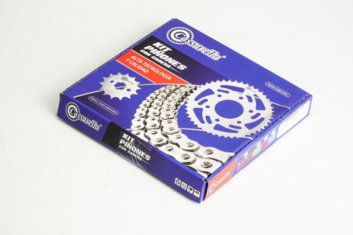 KIT CAJA CADENA - CITY 100 6 HUECOS (PT41C-PD14C PASO 428 -H- 132) DORADA CASSARELLA