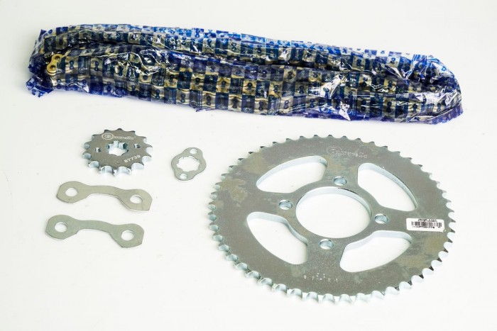 KIT CAJA CADENA - XTZ 125 4 HUECOS (PT50C-PD14C-428-H-124-C) DORADA O´RING CASSARELLA