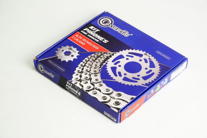 KIT CAJA CADENA - NINJA SL 250 6 HUECOS (PT42C-PD14C-520-H-132-C) NIQUELADA CASSARELLA