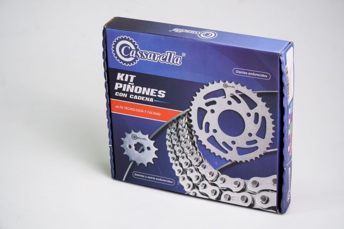 KIT CAJA CADENA - DR 650 6 HUECOS (PT43C-PD15C-520-H-132-C) DORADA O'RING CASSARELLA