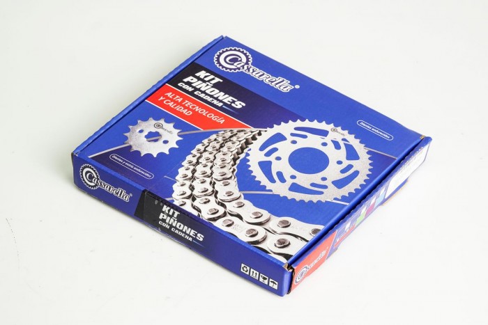 KIT CAJA CADENA - PULSAR NS 200 6 HUECOS (PT39C-PD14C-520-H-110-C) NIQUELADA CASSARELLA