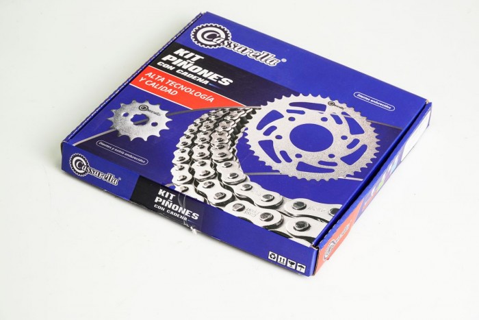 KIT CAJA CADENA - DUKE 200 6 HUECOS (PT42C-PD14C-520-H-120-C) DORADA O'RING CASSARELLA