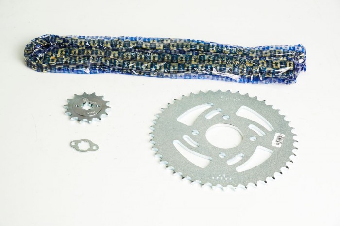 KIT CAJA CADENA - DUKE 200 4 HUECOS (PT45C-PD14C-520-H-120-C) DORADA O'RING CASSARELLA