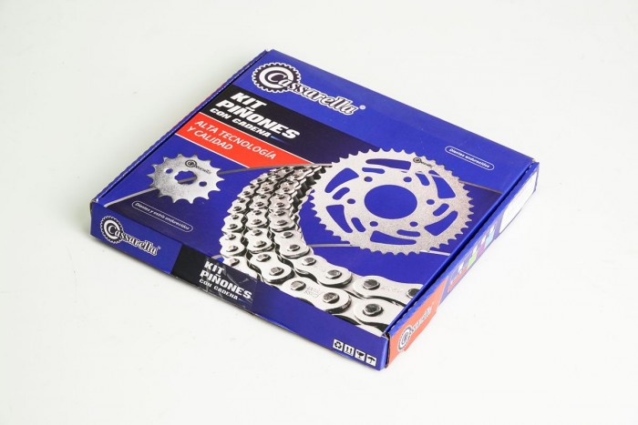 KIT CAJA CADENA - DUKE 200 6 HUECOS (PT45C-PD14C-520-H-120-C) DORADA O'RING CASSARELLA