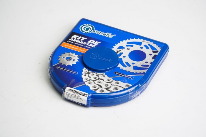 KIT CAJA CADENA - BOXER CLASSIC 100 6 HUECOS (PT42C-PD14C-428-H-122-C) NIQUELADA CASSARELLA