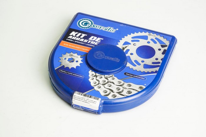 KIT CAJA CADENA - DISCOVER 100 4 HUECOS (PT42C-PD13C-428-H-120-C) NIQUELADA CASSARELLA