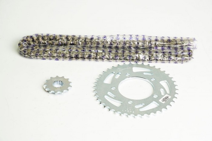 KIT CAJA CADENA - GIXXER 250 / V-STROM 250 SX5 HUECOS (PT40 - PD13C - 520 - H -120C)  NIQUELADA CASSARELLA