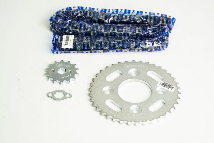 KIT CAJA CADENA - WAVE 110 4 HUECOS (PT38C-PD14C-420--110-C) NIQUELADA CASSARELLA