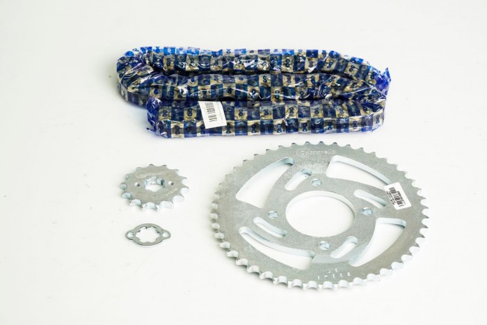 KIT CAJA CADENA - APACHE 180 4 HUECOS (PT46C-PD14C-428-H-132-C) DORADA CASSARELLA