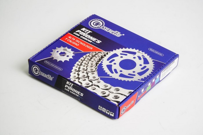 KIT CAJA CADENA - BERA SOCIALISTA  4 HUECOS (PT38C-PD15C-428--124-C) DORADA CASSARELLA