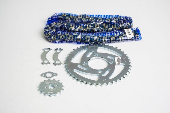 KIT CAJA CADENA - BOXER PLATINO 125 4 HUECOS (PT42C-PD15C-420--122-C) DORADA CASSARELLA