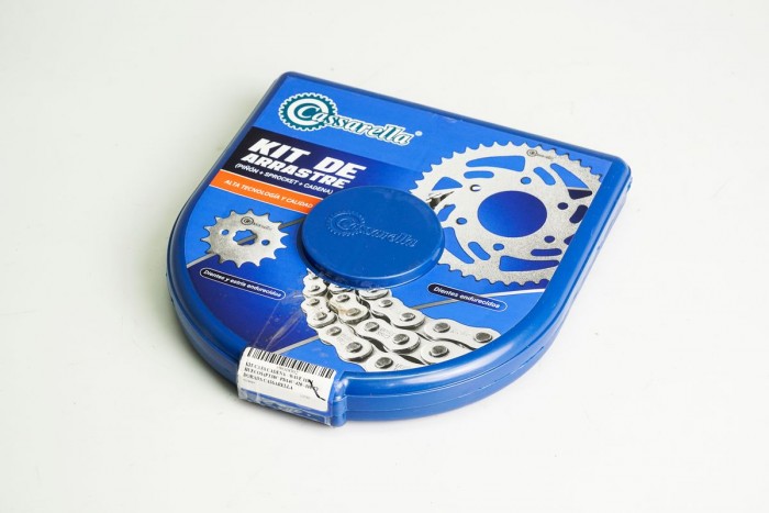 KIT CAJA CADENA - WAVE 110 4 HUECOS (PT38C-PD14C-420--110-C) DORADA CASSARELLA