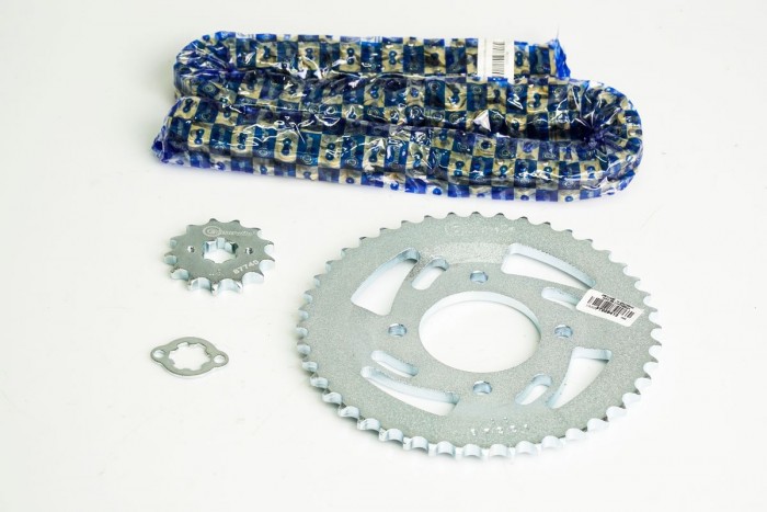 KIT CAJA CADENA - APACHE 160 4 HUECOS (PT44C-PD13C-428-H-124-C) DORADA CASSARELLA