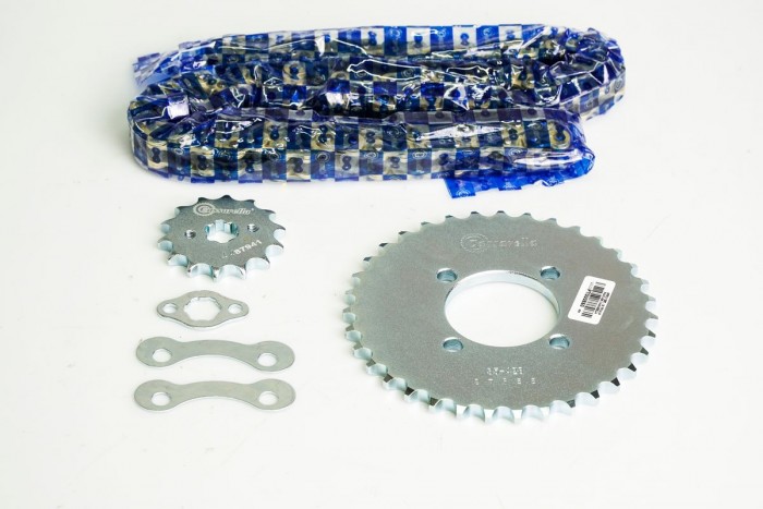 KIT CAJA CADENA - BEST 125 4 HUECOS (PT35C-PD14C-428-H-110-C) DORADA CASSARELLA