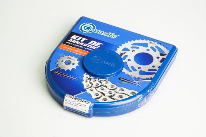 KIT CAJA CADENA - BOXER CT 100 HUECOS (PT44C-PD13C-428-H-122-C) DORADA CASSARELLA