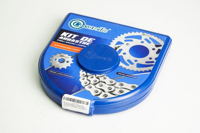 KIT CAJA CADENA - BOXER BM ES/KS 100 4 HUECOS (PT43C-PD14C-428-H-124-C) DORADA CASSARELLA