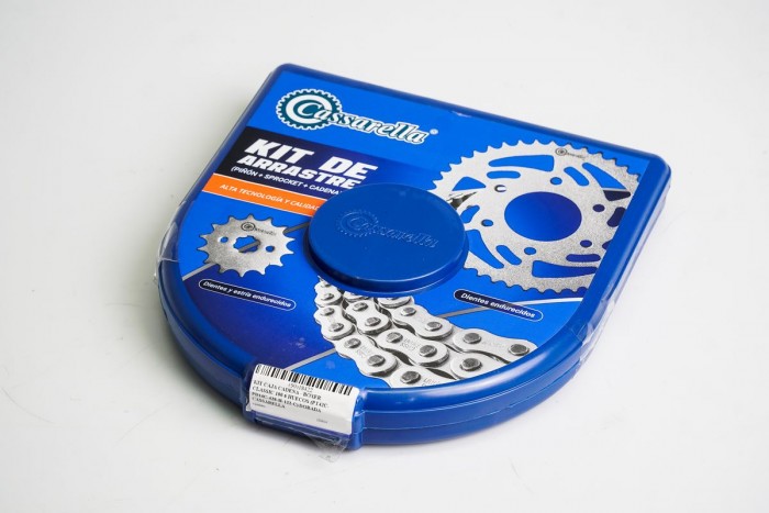 KIT CAJA CADENA - BOXER CLASSIC 100 6 HUECOS (PT42C-PD14C-428-H-122-C) DORADA CASSARELLA