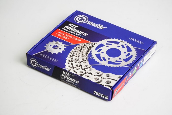 KIT CAJA CADENA - CB E 125 4 HUECOS (PT37C-PD14C-428-H-110-C) DORADA CASSARELLA