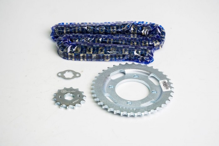 KIT CAJA CADENA - CB E 125 4 HUECOS (PT37C-PD14C-428-H-110-C) DORADA CASSARELLA