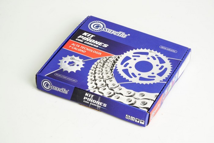 KIT CAJA CADENA - DISCOVER 125 4 HUECOS (PT45C-PD14C-428-H-124-C) DORADA CASSARELLA