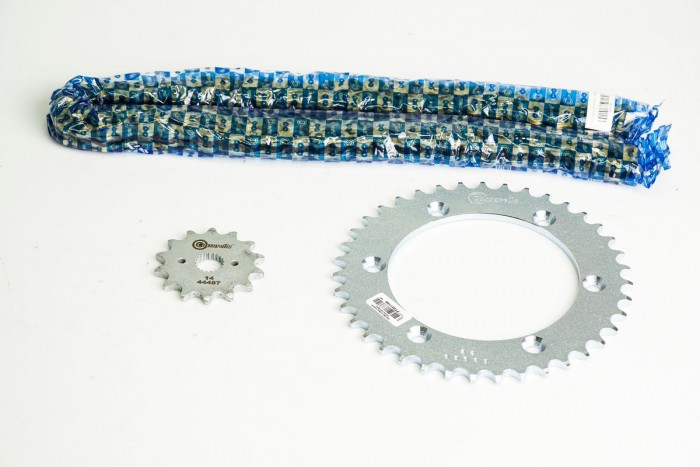 KIT CAJA CADENA - SAHARA 350 6 HUECOS (PT39C-PD14C-520-H-110-C) DORADA CASSARELLA