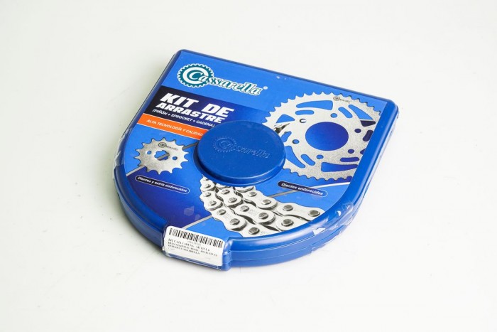 KIT CAJA CADENA - XR 125 L 6 HUECOS (PT51C-PD16C-428-H-132-C) DORADA CASSARELLA