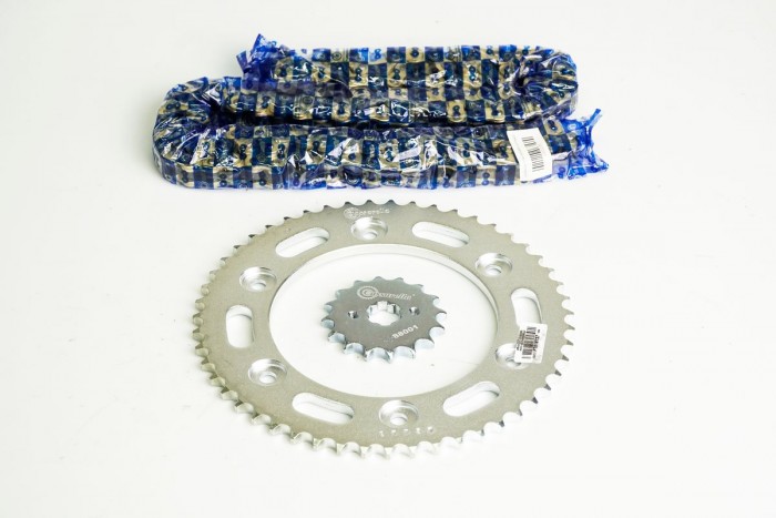 KIT CAJA CADENA - XR 125 L 6 HUECOS (PT51C-PD16C-428-H-132-C) DORADA CASSARELLA