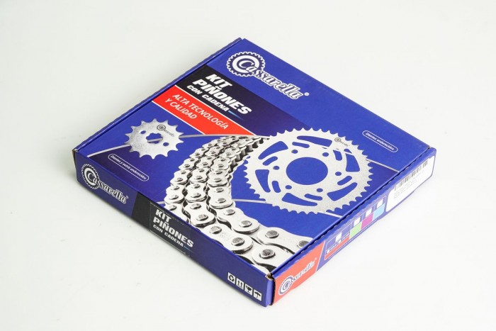 KIT CAJA CADENA - C90 4 HUECOS (PT39C-PD14C-420--104-C) NIQUELADA CASSARELLA