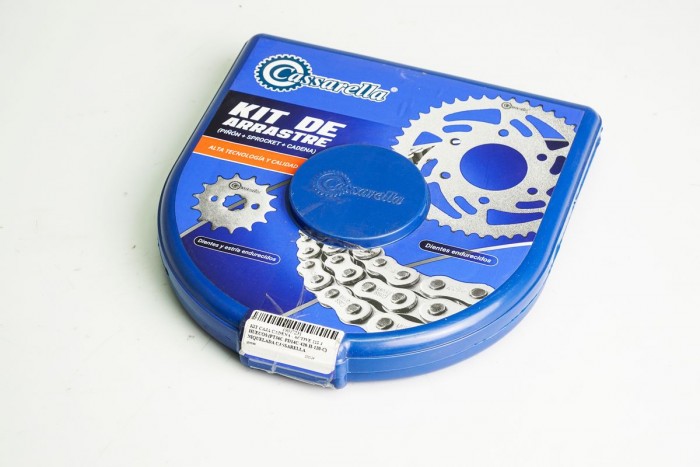 KIT CAJA CADENA - ACTIVE 110 4 HUECOS (PT36C-PD14C-428-H-120-C) NIQUELADA CASSARELLA