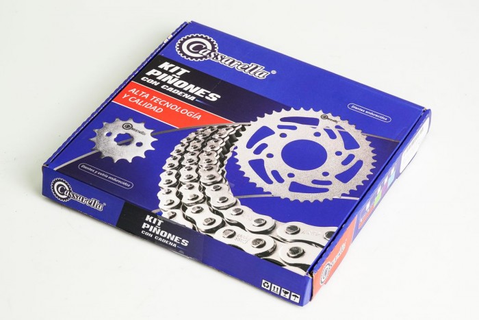 KIT CAJA CADENA - XT 660 R 6 HUECOS (PT45C-PD15C-520-H-120-C) NIQUELADA CASSARELLA