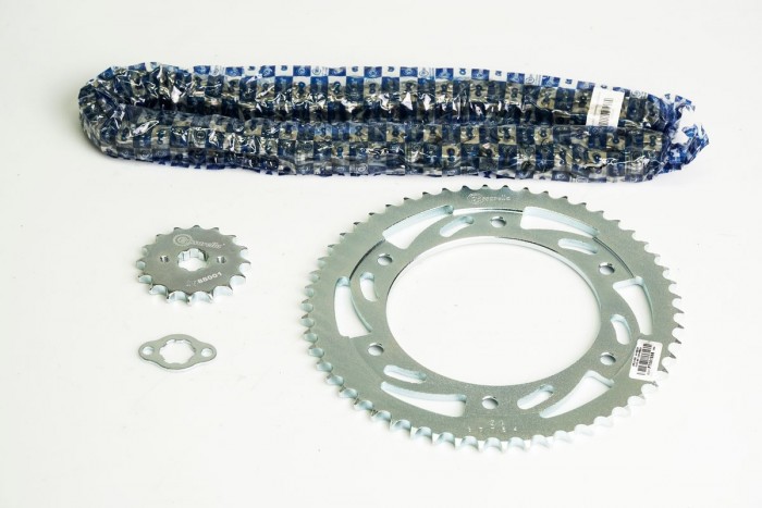 KIT CAJA CADENA - XR BRIO 125 6 HUECOS (PT54C-PD16C-428-H-132-C) NIQUELADA CASSARELLA